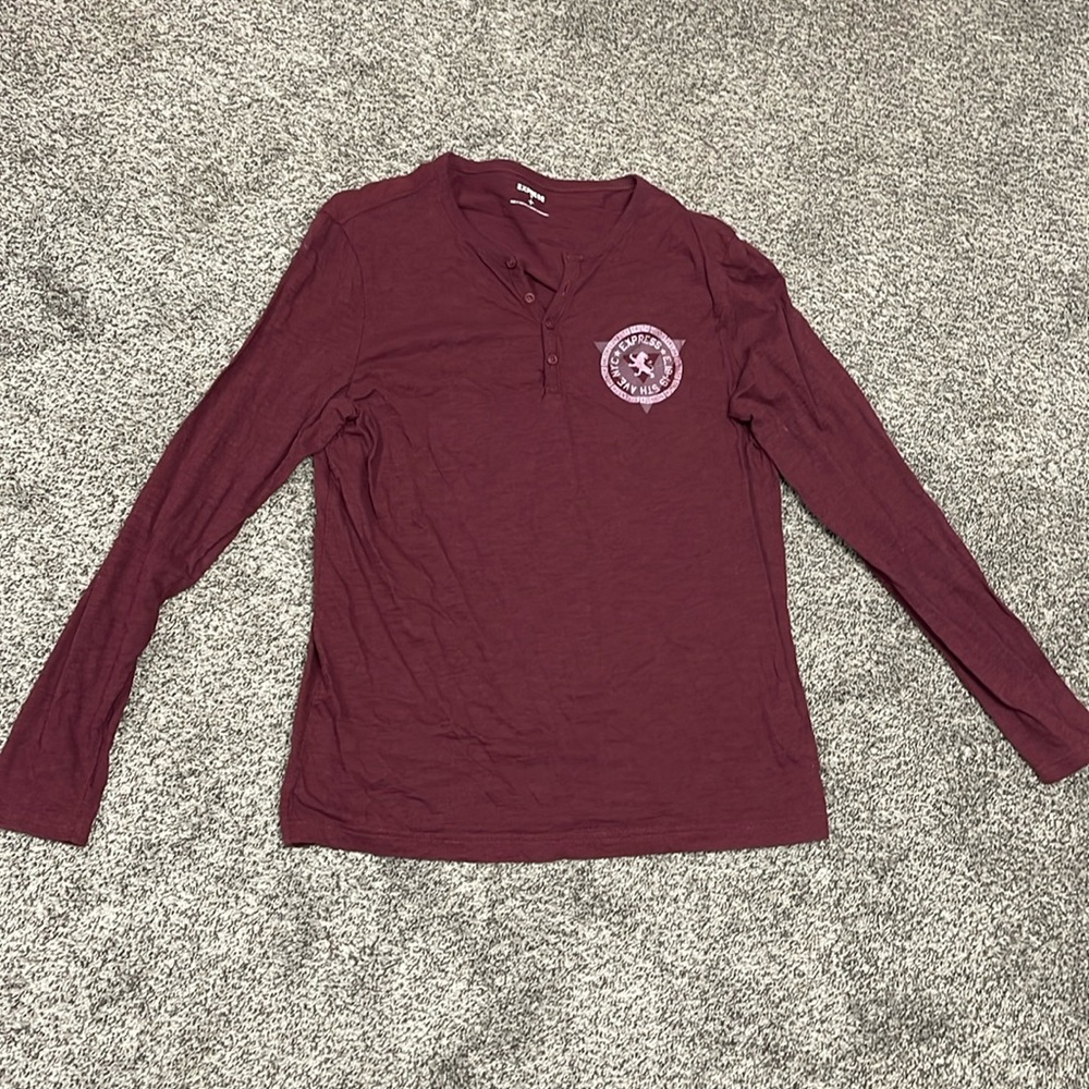 Express Long Sleeve T-Shirt Maroon Like New Never Worn Large